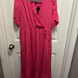 Torrid Vibrant Pink Midi Dress